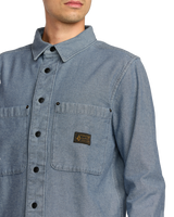The Volcom Mens Levelstone Shirt in Blue Wash