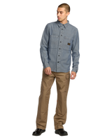 The Volcom Mens Levelstone Shirt in Blue Wash