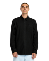 The Volcom Mens Caden Solid Shirt in Antique Black