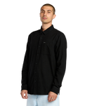 The Volcom Mens Caden Solid Shirt in Antique Black