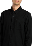 The Volcom Mens Caden Solid Shirt in Antique Black