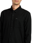 The Volcom Mens Caden Solid Shirt in Antique Black