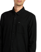 The Volcom Mens Caden Solid Shirt in Antique Black
