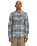 The Volcom Mens Netastone Flannel Shirt in Dark Slate