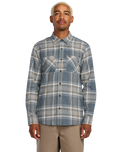 The Volcom Mens Netastone Flannel Shirt in Dark Slate