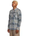 The Volcom Mens Netastone Flannel Shirt in Dark Slate
