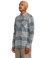 The Volcom Mens Netastone Flannel Shirt in Dark Slate