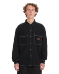The Volcom Mens Levelstone Shirt in Black & White