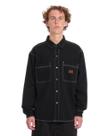 The Volcom Mens Levelstone Shirt in Black & White