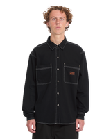 The Volcom Mens Levelstone Shirt in Black & White