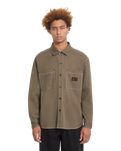The Volcom Mens Levelstone Shirt in Earth