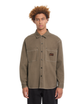 The Volcom Mens Levelstone Shirt in Earth