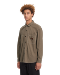 The Volcom Mens Levelstone Shirt in Earth