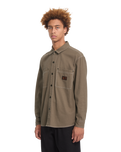 The Volcom Mens Levelstone Shirt in Earth