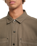 The Volcom Mens Levelstone Shirt in Earth