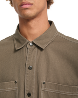 The Volcom Mens Levelstone Shirt in Earth