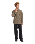 The Volcom Mens Levelstone Shirt in Earth
