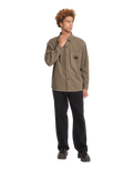 The Volcom Mens Levelstone Shirt in Earth