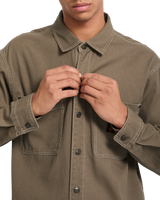 The Volcom Mens Levelstone Shirt in Earth