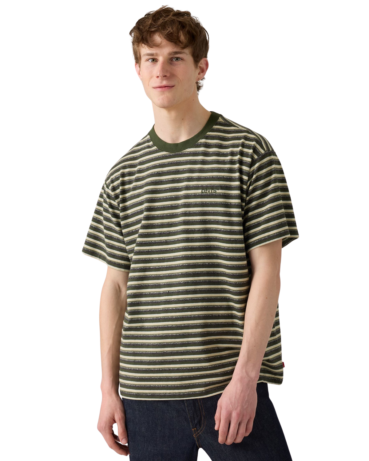 The Levi's® Mens Red Tab™ Vintage T-Shirt in Whitaker Stripe Duffel Bag Jersey