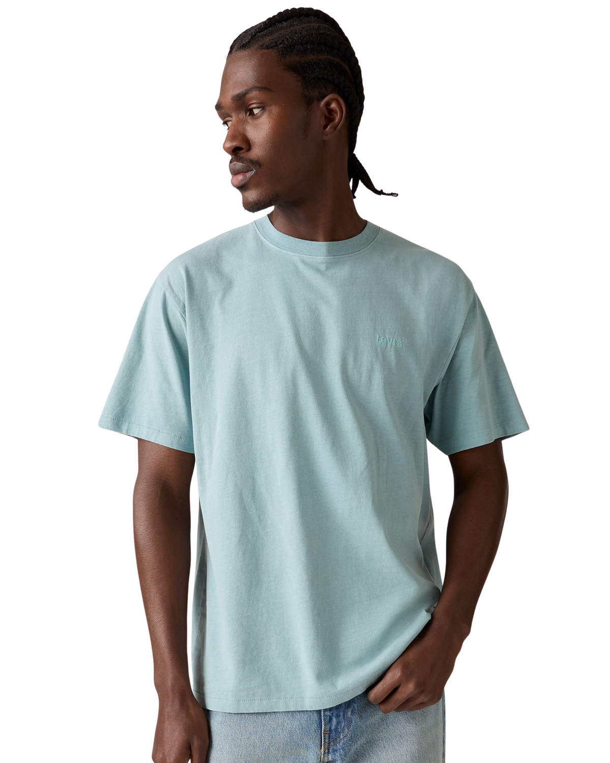 The Levi's® Mens Red Tab™ Vintage T-Shirt in Garment Dye Stone Blue Jersey