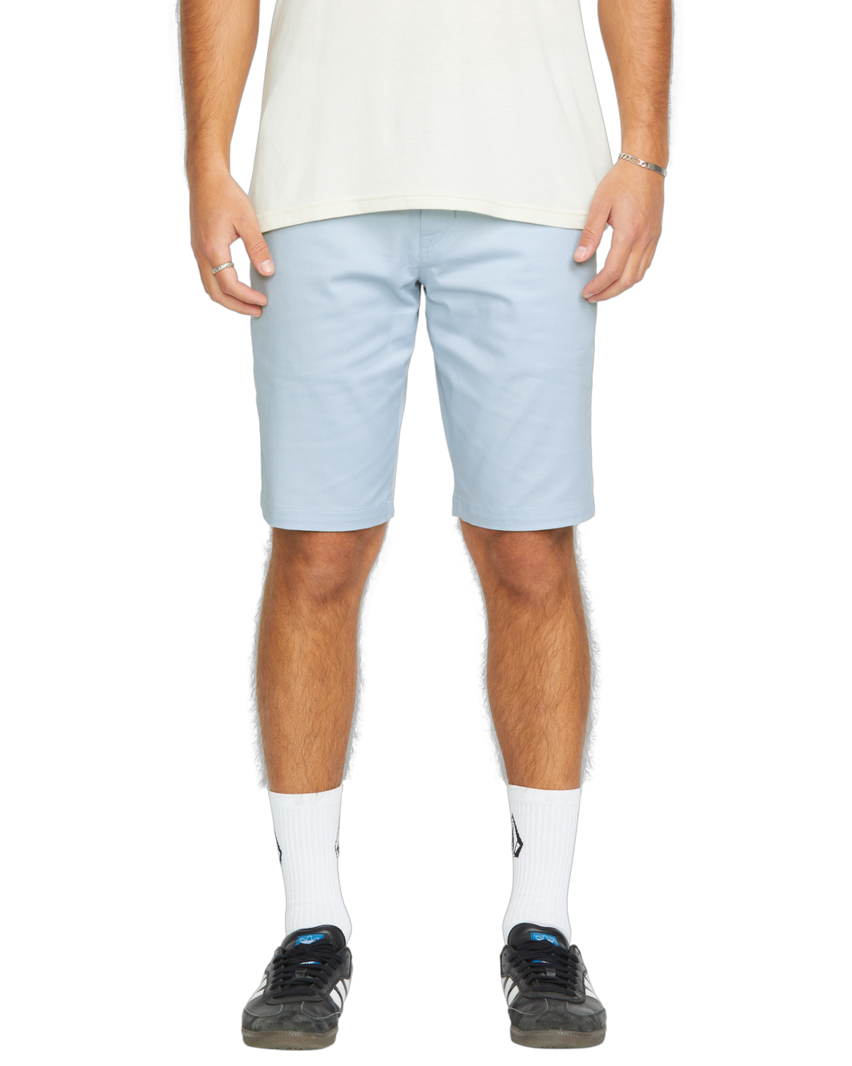 The Volcom Mens Frickin Modern Stretch Walkshorts in Carolina Blue