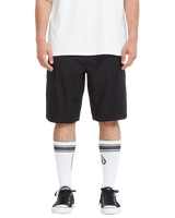 The Volcom Mens Strange Tripper Walkshorts in Black
