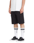 The Volcom Mens Strange Tripper Walkshorts in Black