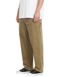 The Volcom Mens Kraftsman Corduroy Trousers in Khaki