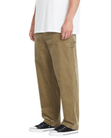 The Volcom Mens Kraftsman Corduroy Trousers in Khaki