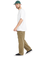 The Volcom Mens Kraftsman Corduroy Trousers in Khaki