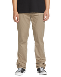 The Volcom Mens Frickin Modern Stretch Trousers in Khaki