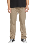 The Volcom Mens Frickin Modern Stretch Trousers in Khaki