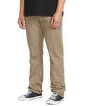The Volcom Mens Frickin Modern Stretch Trousers in Khaki