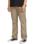 The Volcom Mens Frickin Modern Stretch Trousers in Khaki