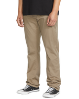 The Volcom Mens Frickin Modern Stretch Trousers in Khaki