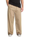The Volcom Mens Baggos Pleat Trousers in Khaki