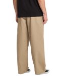 The Volcom Mens Baggos Pleat Trousers in Khaki