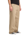 The Volcom Mens Baggos Pleat Trousers in Khaki