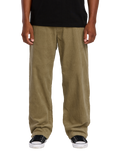 The Volcom Mens Frickin Loose Tapered Cord Trousers in Khaki