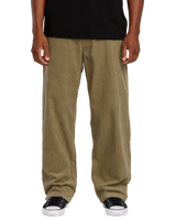 The Volcom Mens Frickin Loose Tapered Cord Trousers in Khaki
