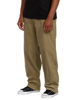 The Volcom Mens Frickin Loose Tapered Cord Trousers in Khaki