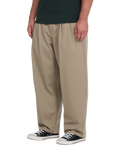 The Volcom Mens Holter Pleat Trousers in Khaki