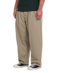 The Volcom Mens Holter Pleat Trousers in Khaki