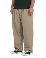 The Volcom Mens Holter Pleat Trousers in Khaki