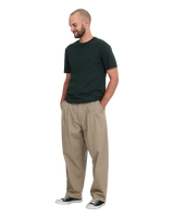 The Volcom Mens Holter Pleat Trousers in Khaki