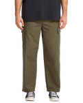 The Volcom Mens Billow Tapered Cargo Trousers in Sage Leaf
