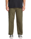 The Volcom Mens Billow Tapered Cargo Trousers in Sage Leaf