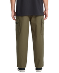 The Volcom Mens Billow Tapered Cargo Trousers in Sage Leaf
