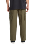 The Volcom Mens Billow Tapered Cargo Trousers in Sage Leaf
